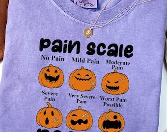 Comfort Colors Halloween Nurse Shirt, Pain Scale Fall Pumpkin Nurse T-Shirt, RN Shirt, Pediatric Nurse, Nicu Nurse, Registered Nurse Shirt