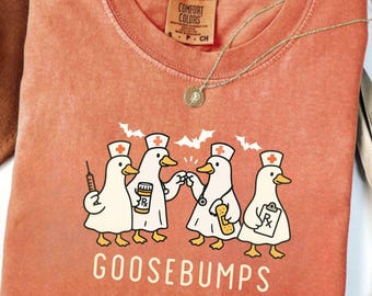 Spooky Goosebumps Halloween Nurse Silly Goose Nurse Halloween Shirt Nicu Nurse Shirt, Boo Boo Crew Nurse Gift For Women Halloween Nurse Gift