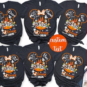 Custom Disney Vacation 2026 Halloween Fall Shirt,Custom Family Disney Tshirt,Disney Trip Matching Halloween Tee,Disneyland Autumn Shirts bild 1