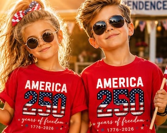 United States of America 250th Anniversary Kids Shirt,250th Anniversary Tee,Patriotic Flag 4th of July Shirt,250 Years of Independence Day
