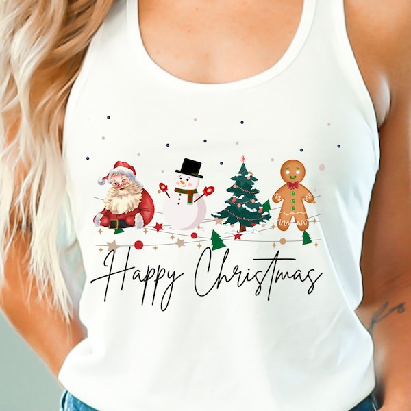 Funny Happy Christmas Png Svg Sublimation, Noel Santa claus, Snowman, Christmas Tree and Christmas Cookie Png Svg, Digital Design Prints