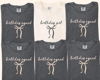 Comfort Colors® Birthday Squad Shirts, Matching Group Birthday Crew Trip T-shirts, Birthday Party Tees, Birthday Girl Coquette Shirt Bday