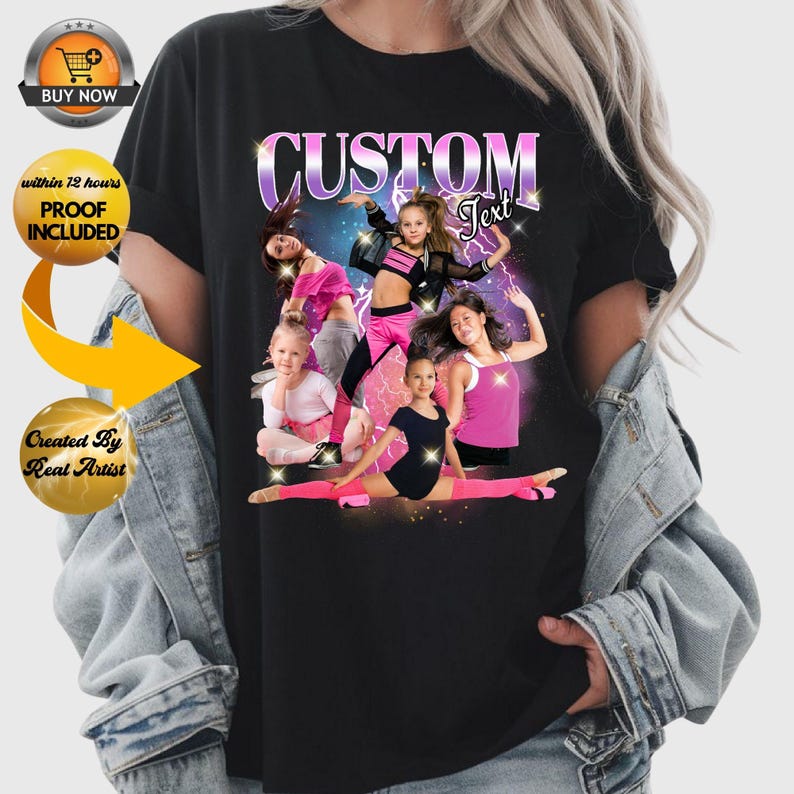 Custom Bootleg Rap Shirt, Custom Bootleg Rap Dance Mom Tee, Personalized Mom Gift, Custom Photo Shrt, Christmas Gift Mama Senior Gift Xmas Bild 2