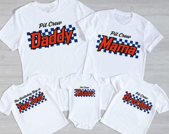Fast One Pit Crew Birthday Shirt, Car Race Birthday Tee, Birthday Boy Shirt, Family First Birthday Party Shirts, Fast One 1st Birthday Shirt