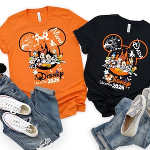 Custom Disney Vacation 2026 Halloween Fall Shirt,Custom Family Disney Tshirt,Disney Trip Matching Halloween Tee,Disneyland Autumn Shirts bild 2