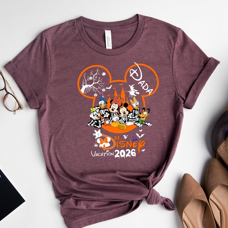 Custom Disney Vacation 2026 Halloween Fall Shirt,Custom Family Disney Tshirt,Disney Trip Matching Halloween Tee,Disneyland Autumn Shirts bild 6
