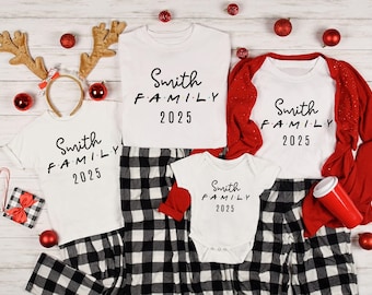 Family Christmas Shirt 2025, Personalized Christmas Shirt, Matching Family Christmas Shirts, Custom Holiday Tee, Xmas Family Outfit Gift