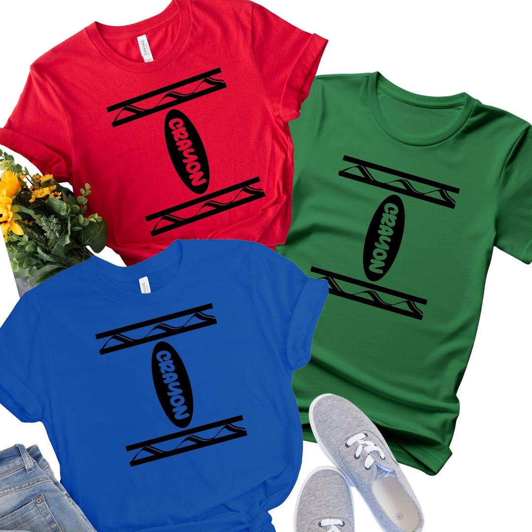 Orange Crayon Halloween Couple Friend Group Costume T-Shirt main image 1