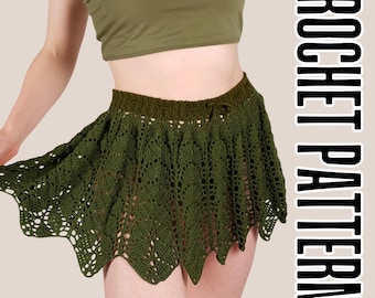 Melia Skirt Crochet PATTERN | Whimsical Leaf Lace Festival Fairy Costume