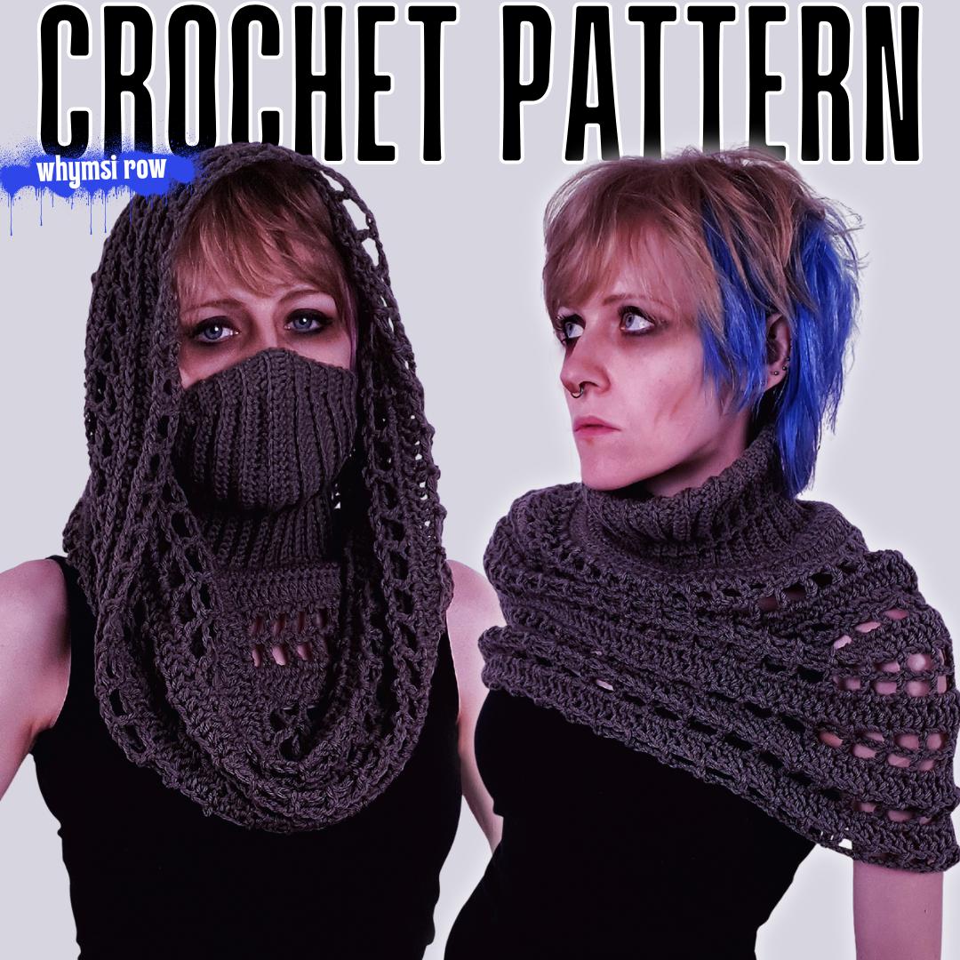 NWOT Handcrafted Crochet hood, Neon Kids Funny Azteca Hood Crochet Pattern (6280-25) main image 3