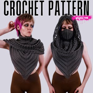 Wasteland Cowl Crochet PATTERN | Whimsical Elven Hooded Scarf, Festival Rave Wear