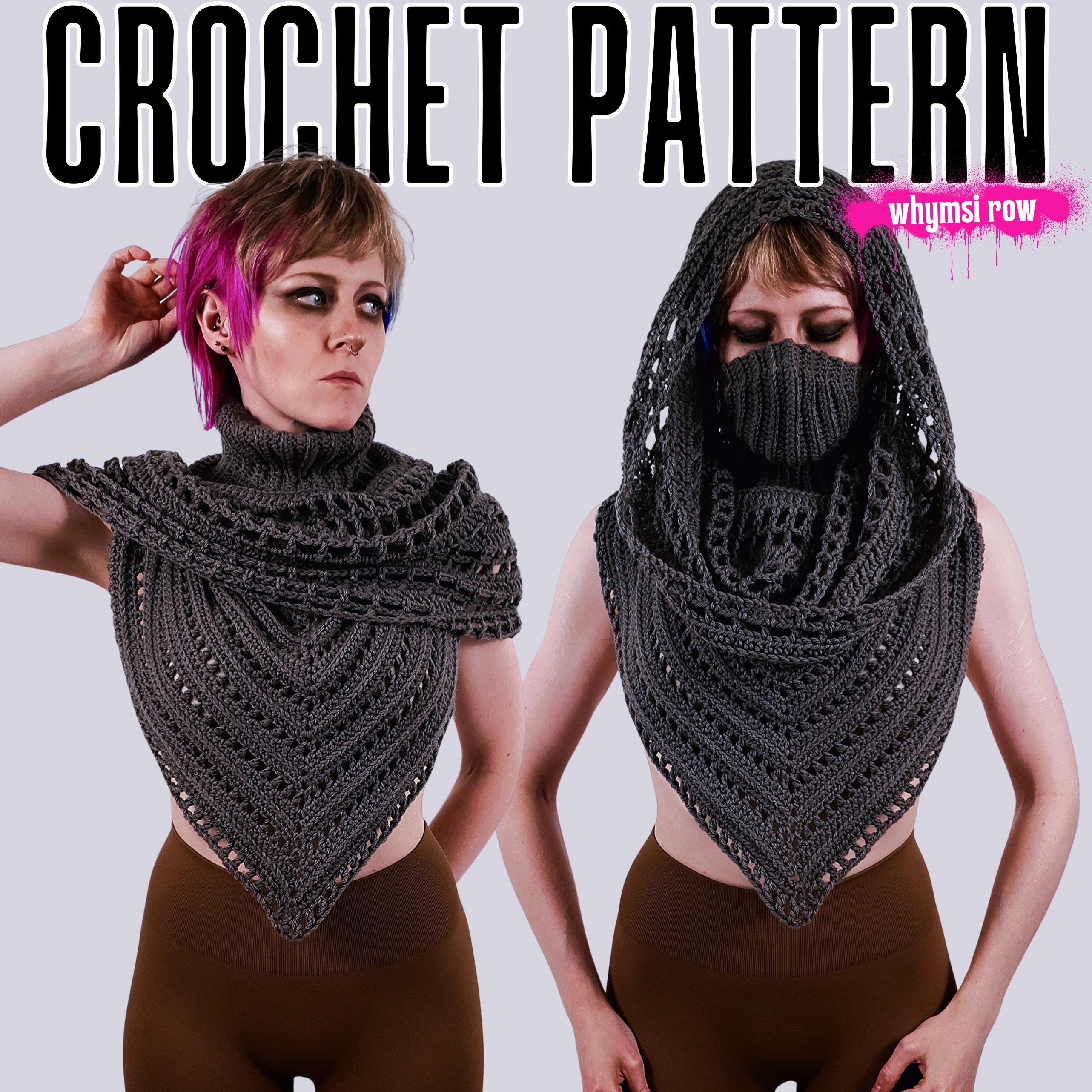 NWOT Handcrafted Crochet hood, Neon CROCHET Post Apocalyptic Hood PATTERN, Wastelander Hood  main image 3