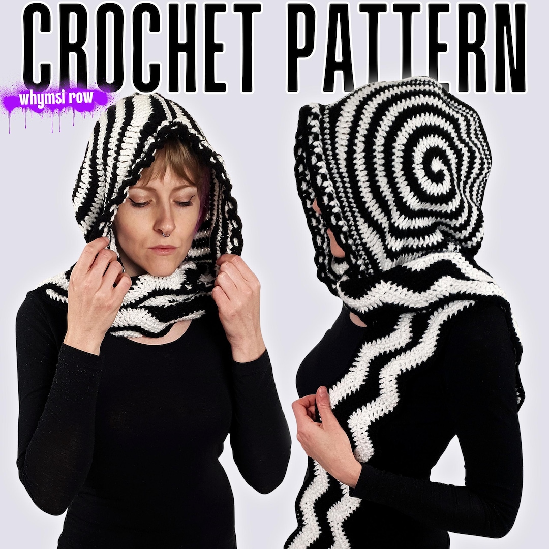 Mesmer Hooded Scarf Crochet PATTERN | Whimsical Twisted Spiral