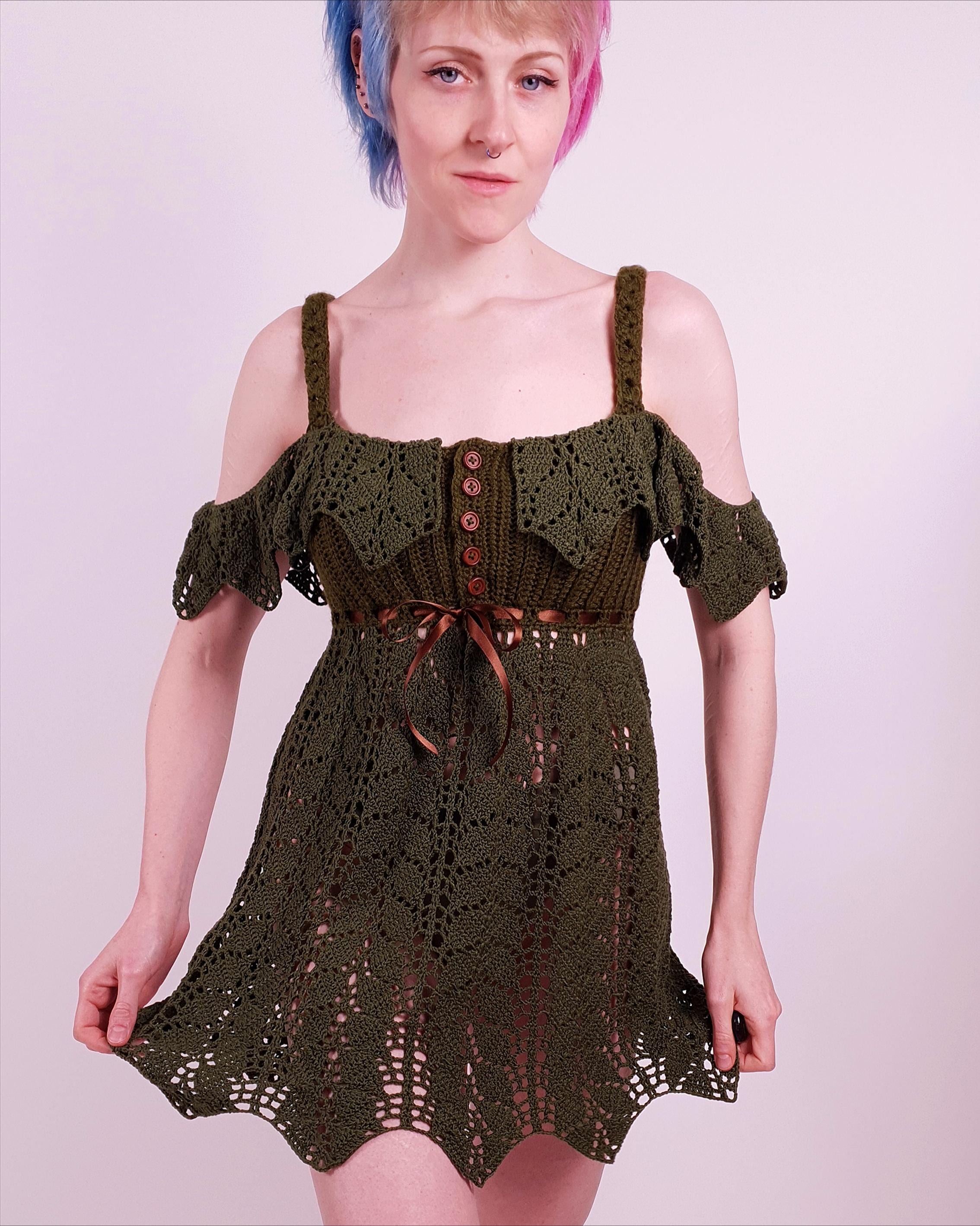 Melia Top and Dress Crochet PATTERN | Whimsical Leaf Lace Festival Fairy  Costume - Etsy
