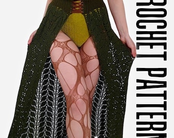 Melia Corset Skirt Crochet PATTERN | Whimsical Leaf Lace