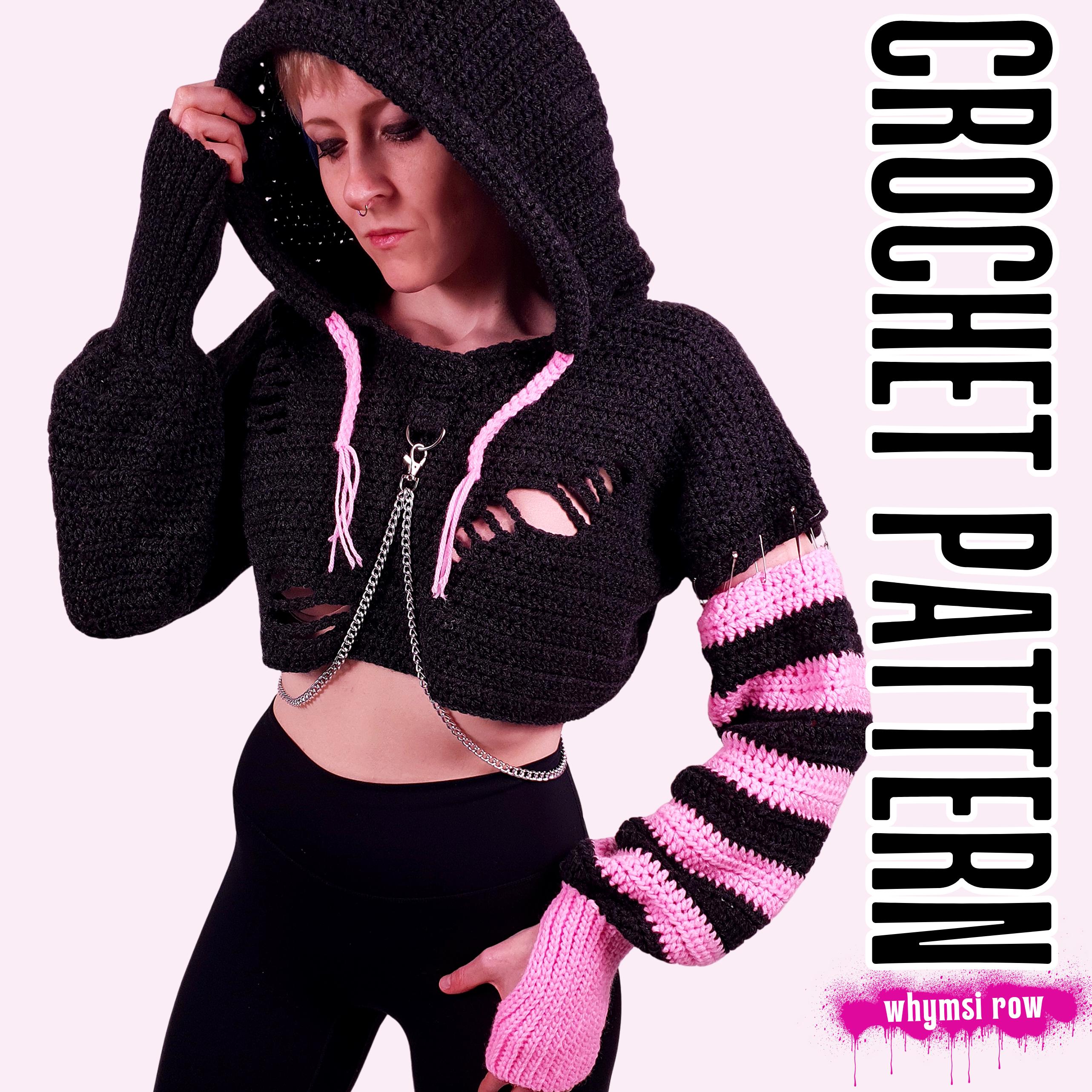 30 Hoodie Crochet Patterns: Cozy Pullovers, Animal Hoods, and Giftable Crochet Ideas 18 Cyber Stitch Distressed Hoodie Crochet Pattern