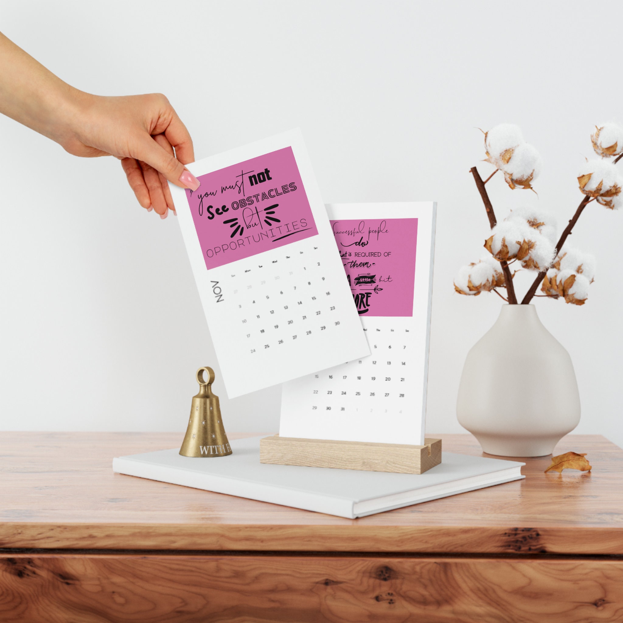 Desk Calendar 2024, Vertical Desk Calendar 2024, Motivational Desk
