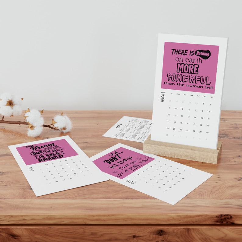 Desk Calendar 2024 Vertical Desk Calendar 2024 Motivational Etsy