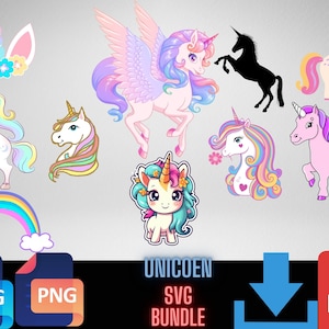 Eenhoorn svg bundel schattige eenhoorn clipart eenhoorn hoofd SVG eenhoorn gezicht SVG voor Cricut eenhoorn png-bestanden