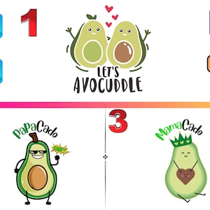 Avocuddle SVG Avocado Couple Mamacado Papacado Cut File Clipart SVG Files for Cricut Silhouette DXF