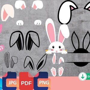 Bunny ears svg, Easter svg, Easter bunny svg, Bunny Svg, Rabbit ears svg, Cricut and silhouette