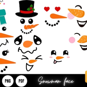 Snowman Faces SVG Big Bundle | Snowman SVG | Snowman Clipart| Christmas Svg| Snowman Bundle Svg| Snowman Vector| Christmas Elements png