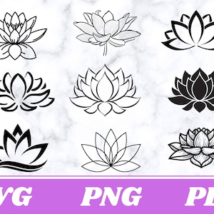 LOTUS SVG, Lotus Flower Svg, Lotus Clipart, Lotus Cricut, Lotus Cut Files, Lotus Flower Clipart, Lotus Silhouette, lotus PNG