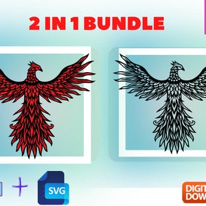 Lot Phoenix SVG, Svg Phoenix pour Cricut et Silhouette, Svg Phoenix, Phoenix Png, oiseau Phoenix, Art Phoenix, design Phoenix, Phoenix vecteur SVG
