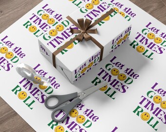 Nola Wrapping Paper, Let the good times roll Wrapping Paper, New Orleans Gift Wrapping, NOLA Art Paper, Louisiana Gifts, Mardi Gras Paper
