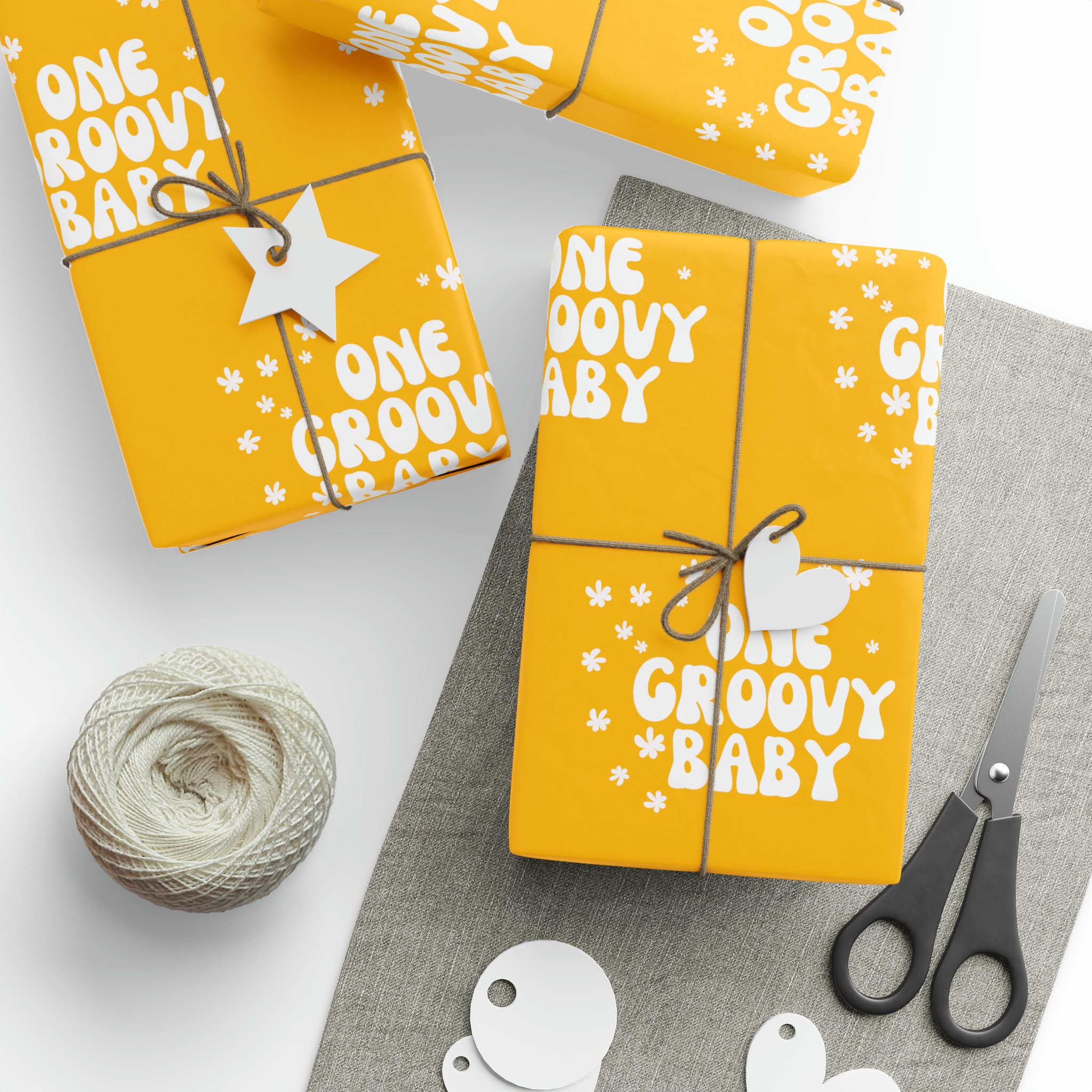 One Groovy Baby Birthday Wrapping Paper, 1st Birthday Gift Wrap ...