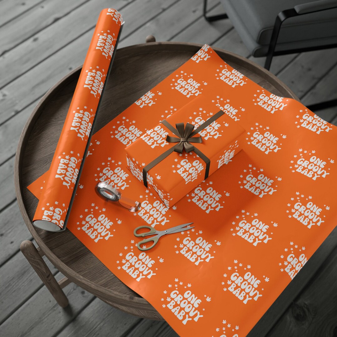 One Groovy Baby Birthday Wrapping Paper, 1st Birthday Gift Wrap ...