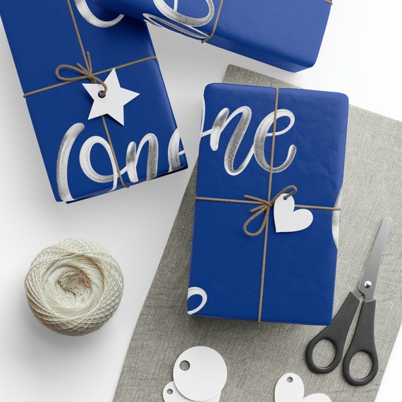 1st Birthday Wrapping Paper, Baby Boy 1st Birthday Gift Wrap
