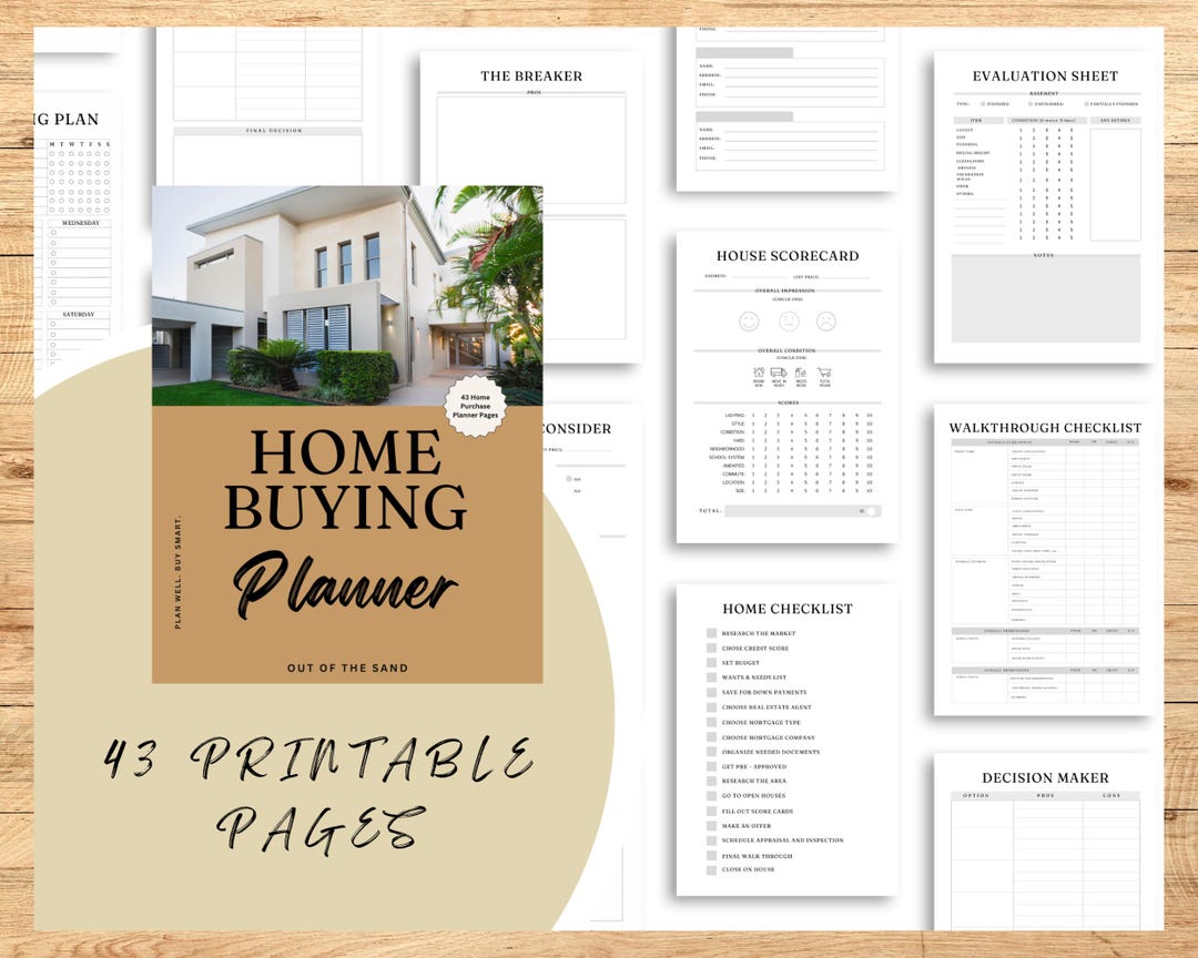 Home Buying Planner | Printable Real Estate Organizer & Checklist ...