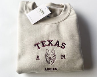 Embroidered Texas sweatshirt, Texas Aggies, Aggies sweatshirt