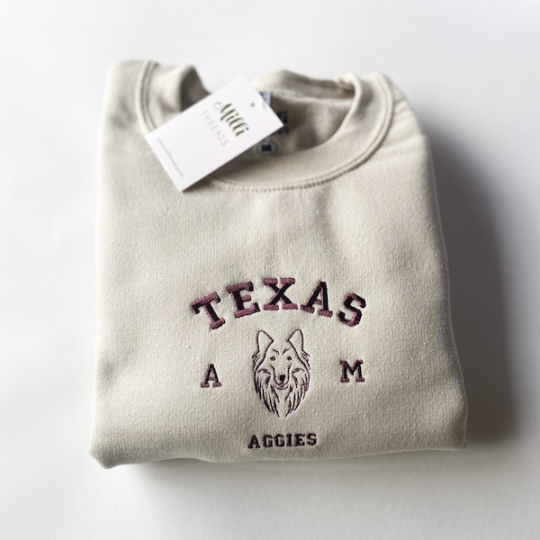 Embroidered Texas sweatshirt, Texas Aggies, Aggies sweatshirt