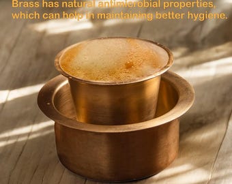 Handmade Brass Dabara Coffee Set: South Indian Filter Cups
