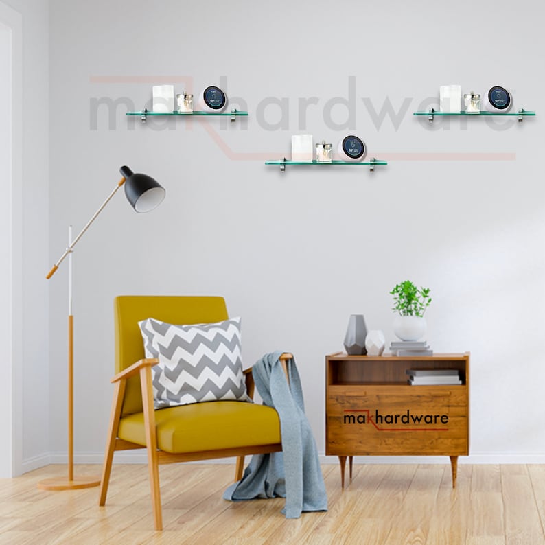 Handmade Stainless Steel F Type Glass Shelf F Bracket Square Adjustable 6mm/ 8 Mm/ 10mm/ 12mm