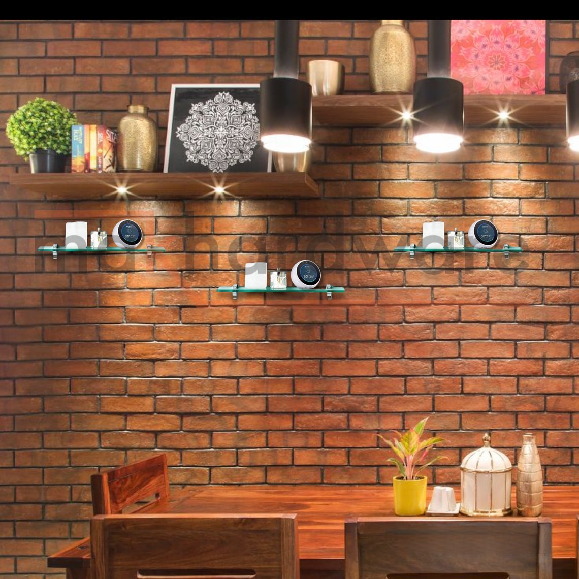 Handmade Stainless Steel F Type Glass Shelf F Bracket Square Etsy