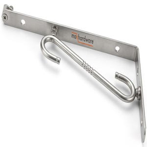 Soportes para estantes de vidrio hechos a mano, de acero inoxidable tipo SL / Soporte de pared resistente para estantes flotantes de vidrio de 4 a 14 mm / Paquete de 2