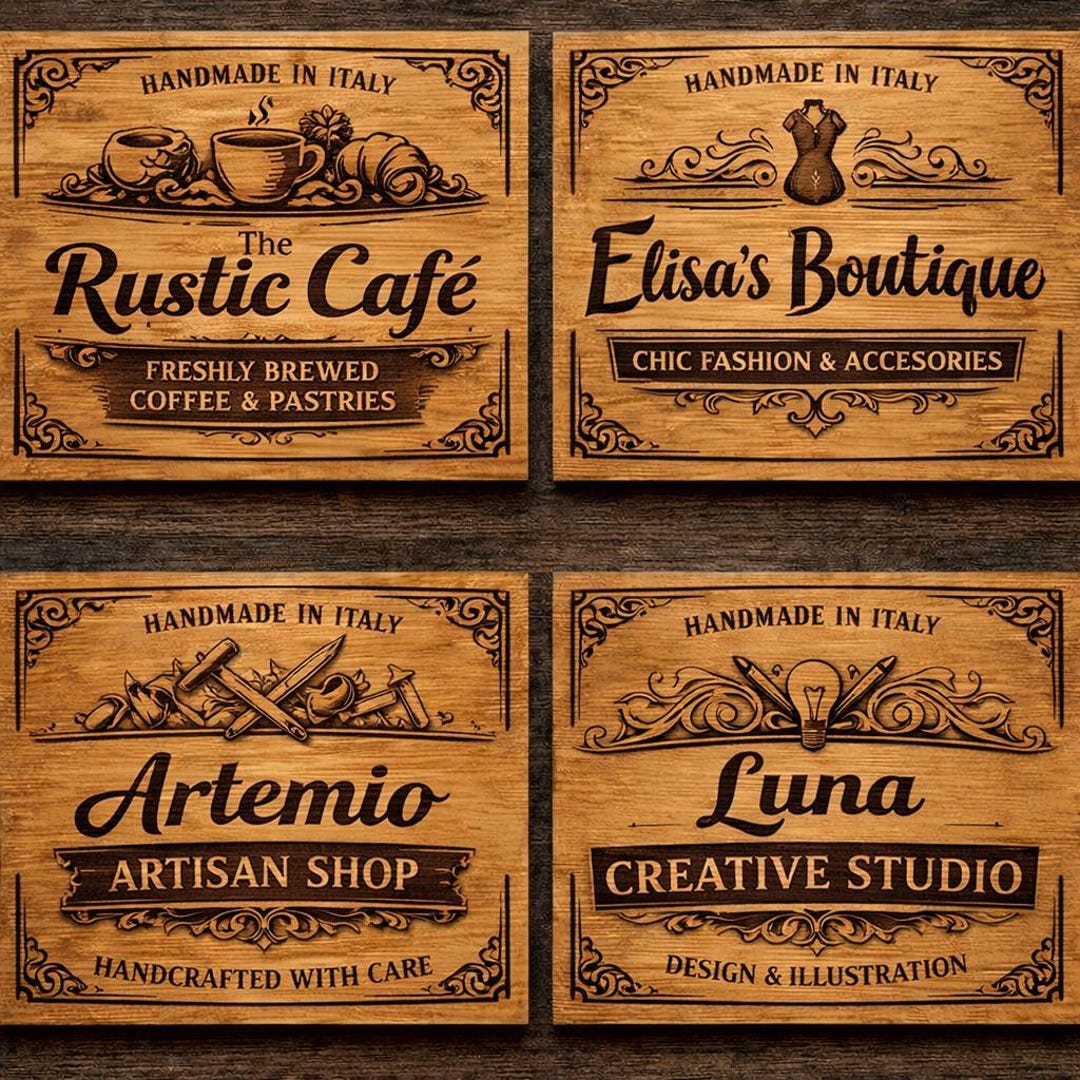 G Rustic Wooden Business Sign, Custom Engraved Wall Decor for Cafe ...