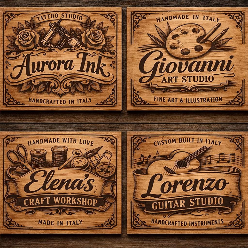 Custom Studio Sign E Custom Studio Sign on Wood, Laser Engraved Name Plaque for Artist ...