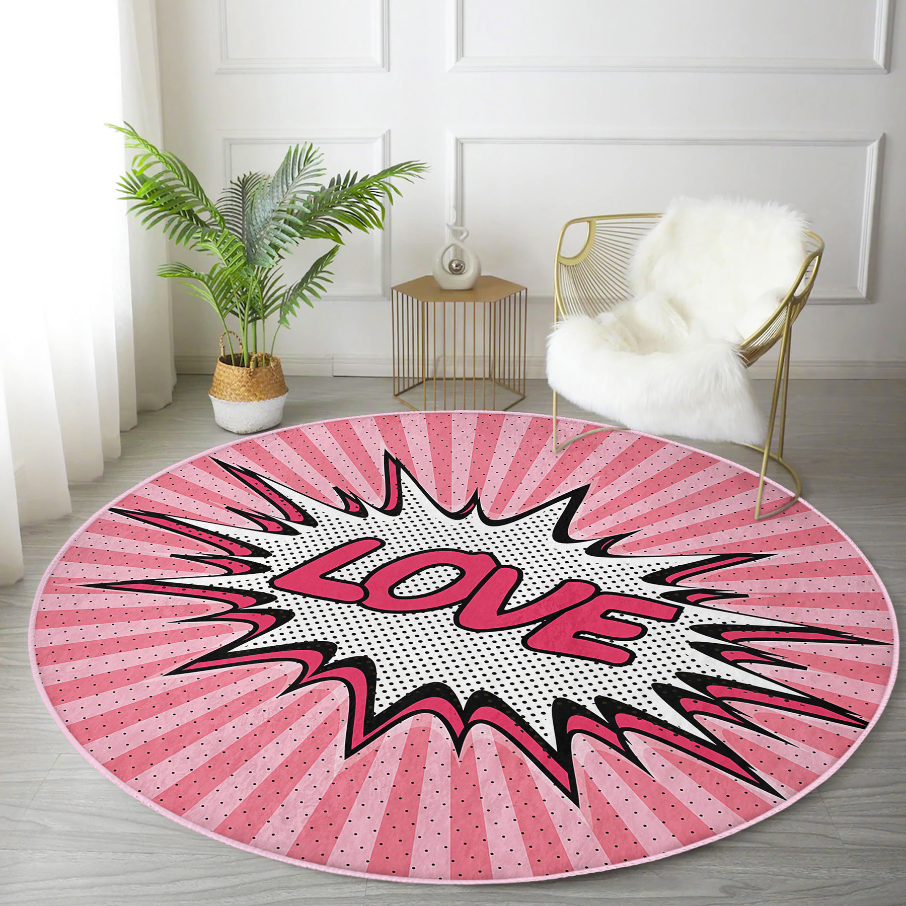 Pop It Rug Love Pop Art Area Rug|pop Art Comics|washable Rugs|bestselling Rug|non ...