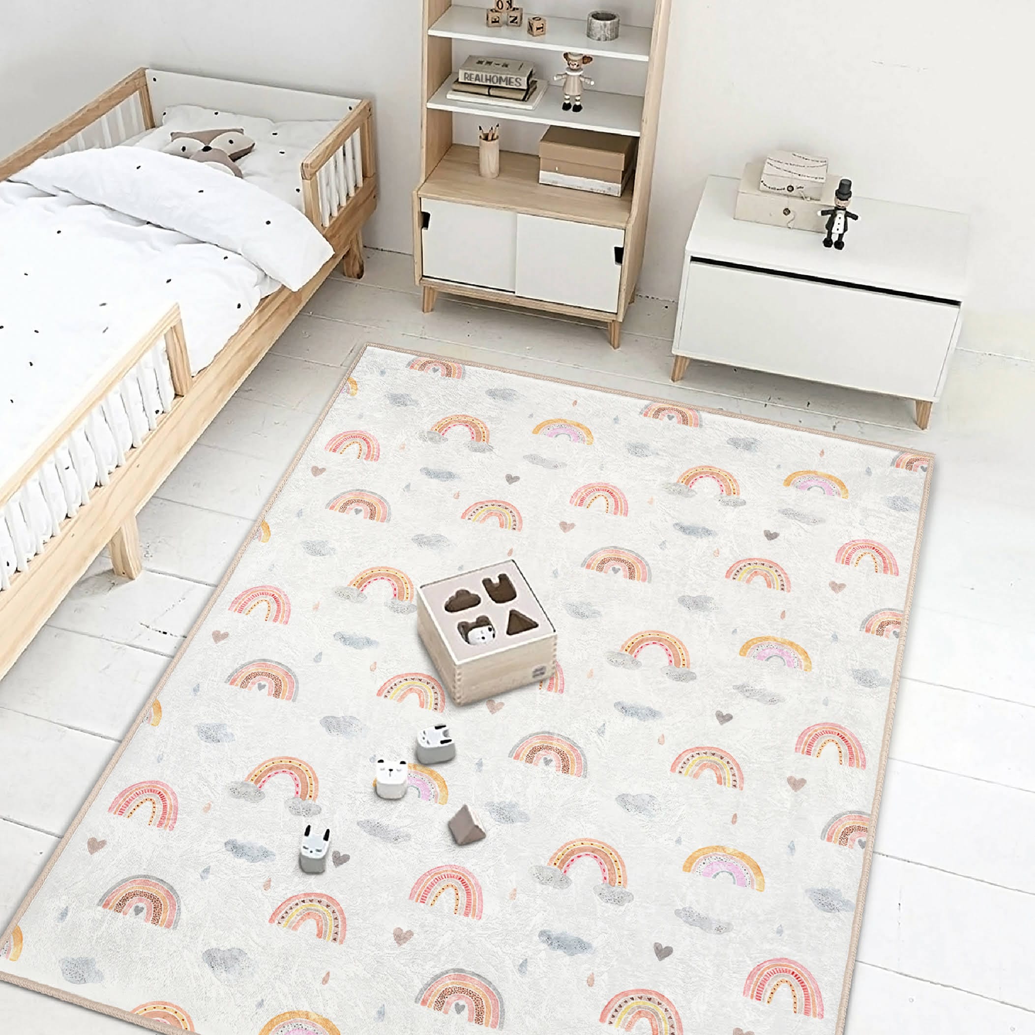 Custom Rugs For Baby Anti-slip Rainbow Baby Room Rug|custom Design Rugs|rectangle Boho Baby ...