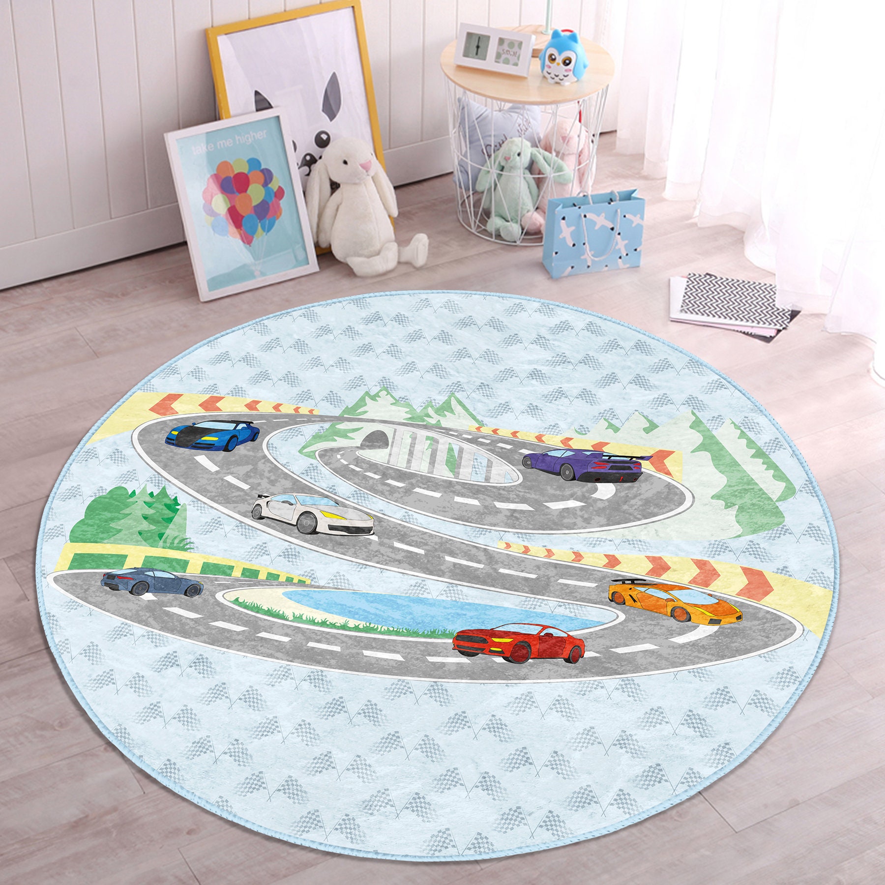 Kid s Road Play Mathighway Activity Rugnon slip Nursery Carpetcar Play Rugswashable Round Children s Door Matkinderteppichebestselling Etsy UK