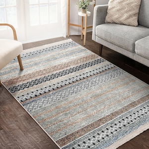 Etnisch geometrisch vloerkleed|Blauw en grijs Turks kilimtapijt|Bestverkochte salontapijten|Rechthoekig vloerkleed|Fringed vloertapijt|Traditioneel decor