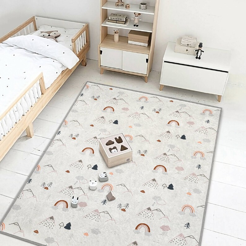 Babay Rugs Rainbow Pattern Baby Rug|custom Design Rugs|best Nursery Mats|baby Room ...