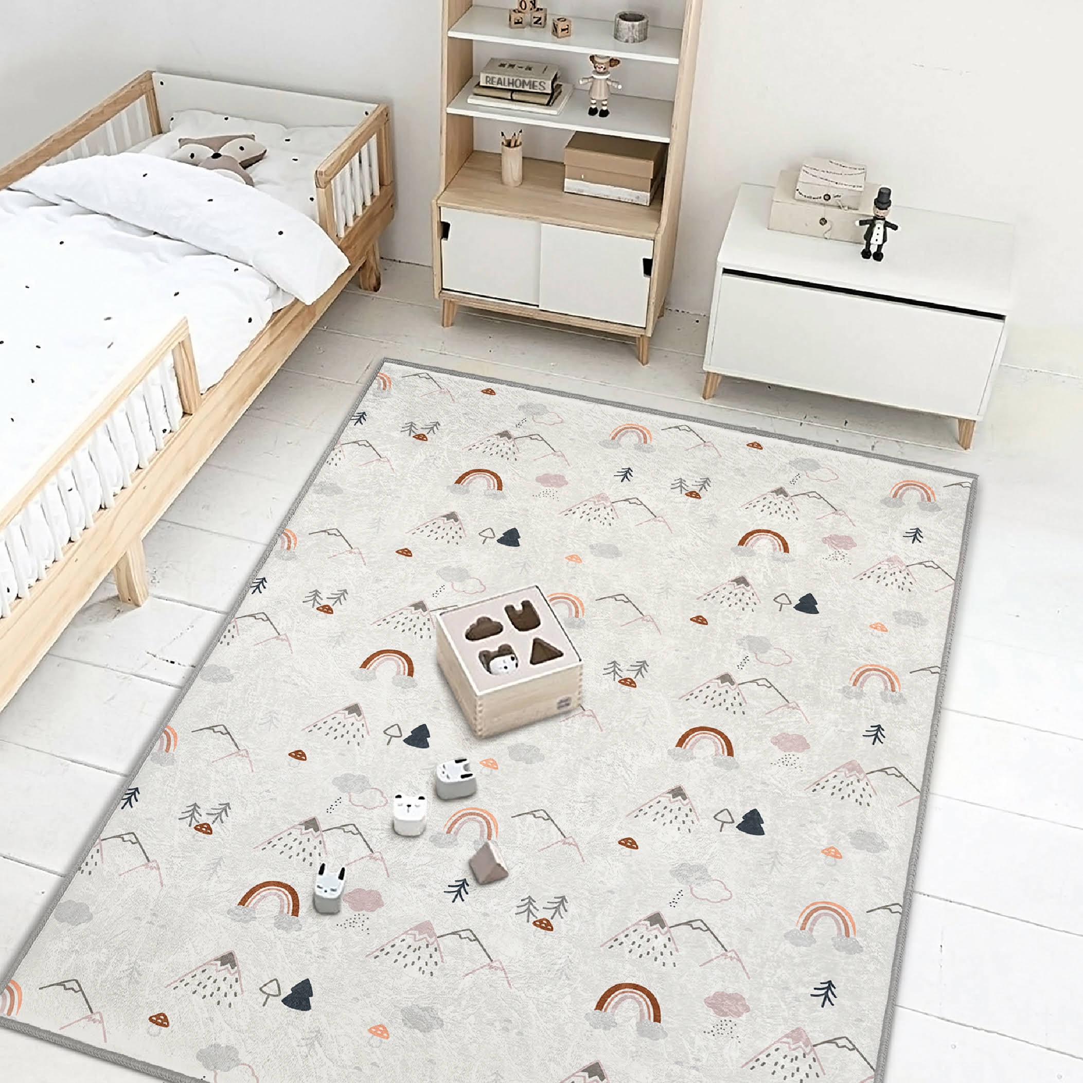 Rainbow Pattern Baby Rug|custom Design Rugs|best Nursery Mats|baby Room ...
