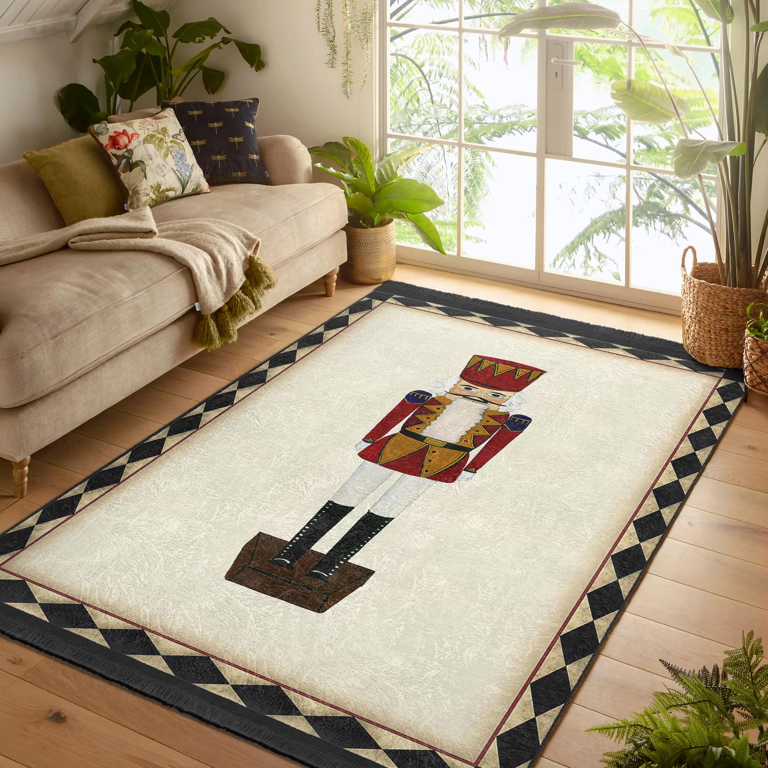 Clear Color Christmas Rug|anti-slip Nutcracker Rugs|tin Soldier Rug ...
