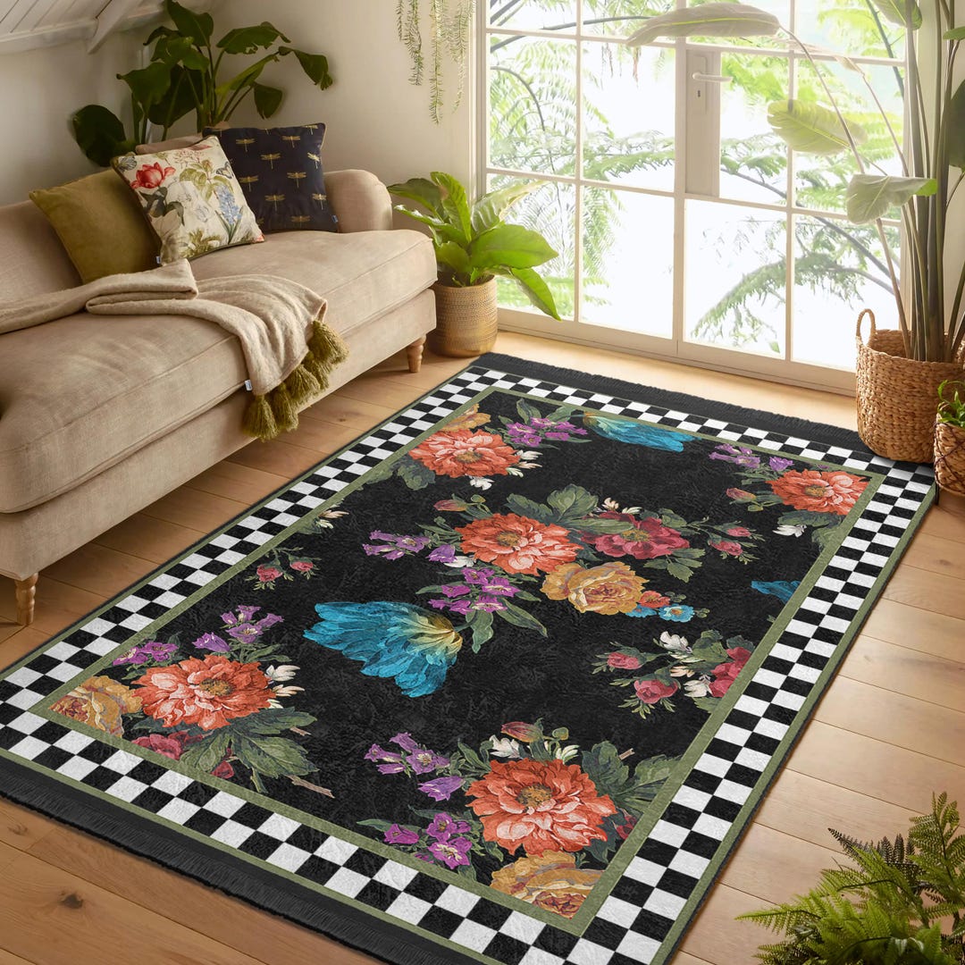 Floral Area Rug|kitchen Rugs|modern Carpets|rose Rug|non-slip Rugs ...