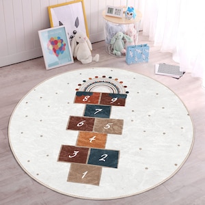 Alfombra educativa para niños con estampado de rayuela/alfombras lavables para guardería/alfombra de juegos para niños/alfombra colorida para niños/Kinderkarten/alfombras de aprendizaje